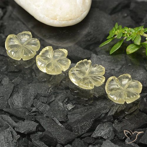 7.35ctw Natürlicher hellgelb Quarz, Blumen-Schliff, Transparent