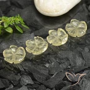 7.35 ct natürliche hellgelb Quarz-Edelsteine, Blumen-Schliff, Transparent