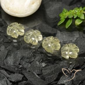 5.11 ct natürliche Blasses Cremegelb Quarz-Edelsteine, Blumen-Schliff, Transparent