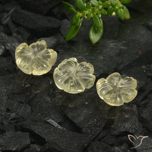 2.89ctw Natürlicher Mittelgelb Quarz, Blumen-Schliff, Transparent