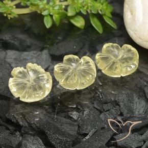 6.74 ct natürliche Mittelgelb Quarz-Edelsteine, Blumen-Schliff, Transparent