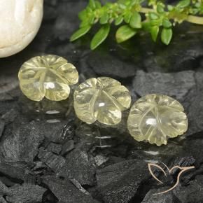 6.74 ct natürliche Mittelgelb Quarz-Edelsteine, Blumen-Schliff, Transparent