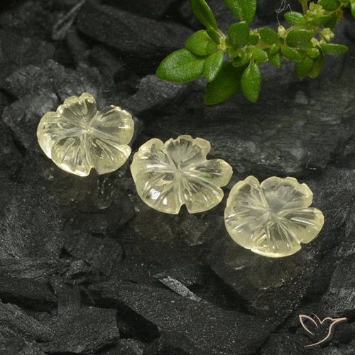2.23ctw Natürlicher Mittelgelb Quarz, Blumen-Schliff, Transparent