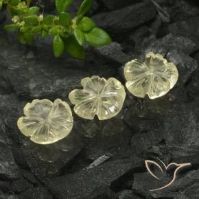 2.23 ct natürliche Mittelgelb Quarz-Edelsteine, Blumen-Schliff, Transparent