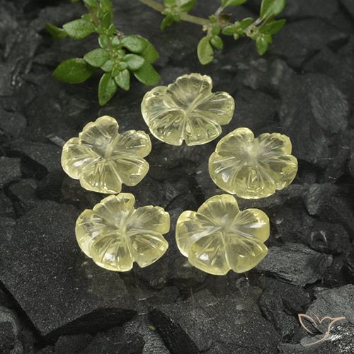 8.38ctw Natürlicher hellgelb Quarz, Blumen-Schliff, Transparent