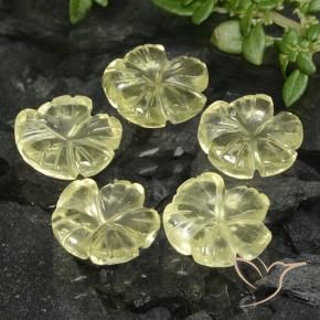 6.89 ct natürliche hellgelb Quarz-Edelsteine, Blumen-Schliff, Transparent