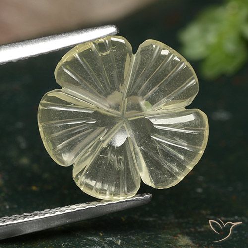 2.82ct Natürlicher Mittelgelb Quarz, Blumen-Schliff, Transparent