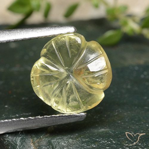 2.33ct Natürlicher Mittelgelb Quarz, Blumen-Schliff, Transparent
