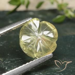 9,17 ctw natürlicher Mittelgelb Quarz, Blumen-Schliff, Transparent