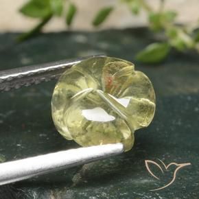 9,17 ctw natürlicher Mittelgelb Quarz, Blumen-Schliff, Transparent