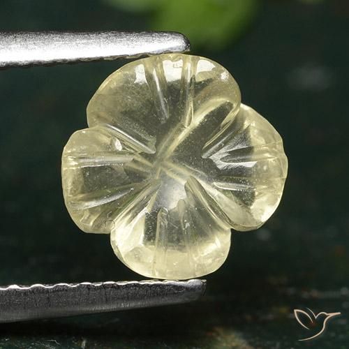 1.38ct Natürlicher Mittelgelb Quarz, Blumen-Schliff, Transparent, Photo A