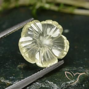 9,17 ctw natürlicher Mittelgelb Quarz, Blumen-Schliff, Transparent
