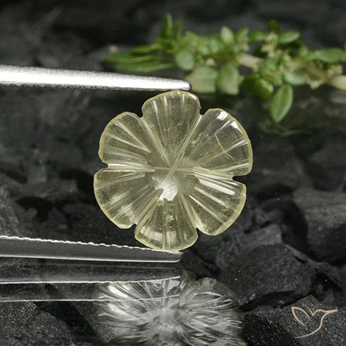 1.68ct Natürlicher Mittelgelb Quarz, Blumen-Schliff, Transparent