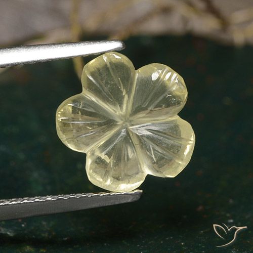 1.97ct Natürlicher Mittelgelb Quarz, Blumen-Schliff, Transparent