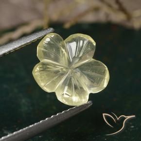 9,17 ctw natürlicher Mittelgelb Quarz, Blumen-Schliff, Transparent