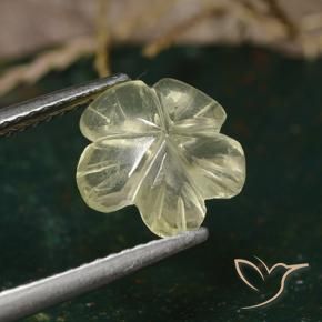 9,17 ctw natürlicher Mittelgelb Quarz, Blumen-Schliff, Transparent