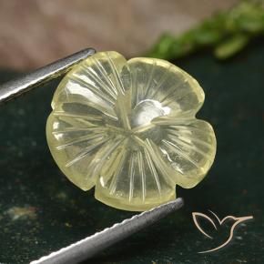 9,17 ctw natürlicher Mittelgelb Quarz, Blumen-Schliff, Transparent