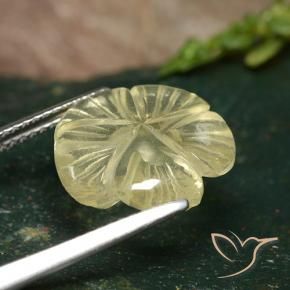 9,17 ctw natürlicher Mittelgelb Quarz, Blumen-Schliff, Transparent