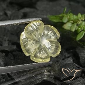 9,17 ctw natürlicher Mittelgelb Quarz, Blumen-Schliff, Transparent
