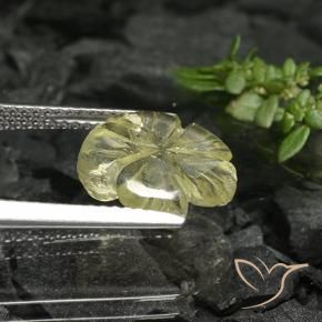 9,17 ctw natürlicher Mittelgelb Quarz, Blumen-Schliff, Transparent