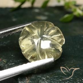 9,17 ctw natürlicher Blasses Cremegelb Quarz, Blumen-Schliff, Transparent