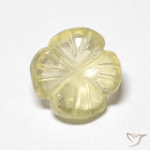 1.89ct Natürlicher hellgelb Quarz, Blumen-Schliff, Transparent, Photo A