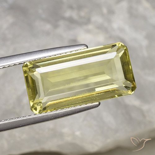 8.03ct Natürlicher Ananas Gelb Quarz, Smaragdschliff, VVS-VS