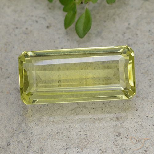 6.44ct Natürlicher grün-gelb Quarz, Smaragdschliff, VVS-VS