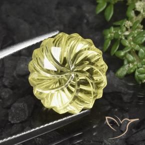 9,17 ctw natürlicher Helles Maisgelb Quarz, Blumen-Schliff, Transparent