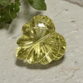 9,17 ctw natürlicher Mittelgelb Quarz, Blumen-Schliff, Transparent