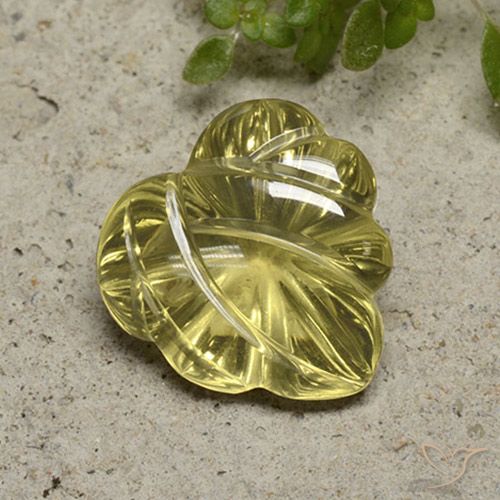 9.29ct Natürlicher Sanftes Gelb Quarz, Blumen-Schliff, Transparent
