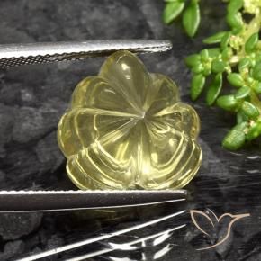 9,17 ctw natürlicher Helles Ananasgelb Quarz, Blumen-Schliff, Transparent