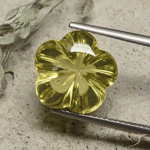 10.09ct Natürlicher Laguna Gelb Quarz, Blumen-Schliff, Transparent, Photo A