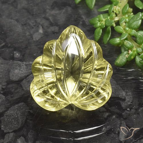 10.17ct Natürlicher Blasses Gelb Quarz, Blumen-Schliff, Transparent