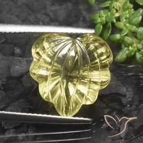 9,17 ctw natürlicher Blasses Gelb Quarz, Blumen-Schliff, Transparent