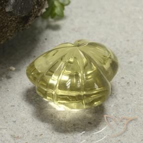 9,17 ctw natürlicher Mittelhelles Gelb Quarz, Blumen-Schliff, Transparent