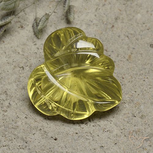 9.77ct Natürlicher Mittelgelb Quarz, Blumen-Schliff, Transparent, Photo A
