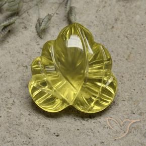 9,17 ctw natürlicher Mittelgelb Quarz, Blumen-Schliff, Transparent