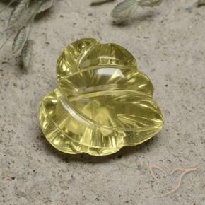 9,17 ctw natürlicher Blasses Gelb Quarz, Blumen-Schliff, Transparent