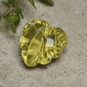 9,17 ctw natürlicher Mittelhelles Gelb Quarz, Blumen-Schliff, Transparent