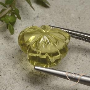 9,17 ctw natürlicher Mittelhelles Gelb Quarz, Blumen-Schliff, Transparent