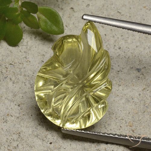 9.00ct Natürlicher Laguna Gelb Quarz, Blumen-Schliff, Transparent