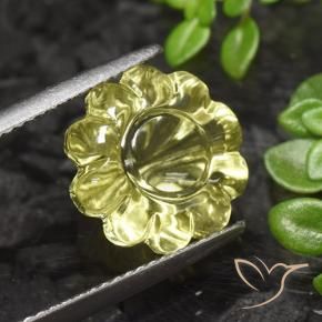 9,17 ctw natürlicher Mittelgelb Quarz, Blumen-Schliff, Transparent