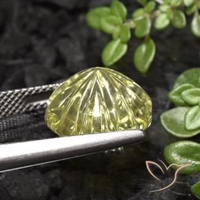 9,17 ctw natürlicher Mittelgelb Quarz, Blumen-Schliff, Transparent
