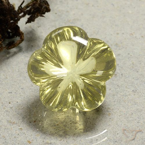 13.66ct Natürlicher hellgelb Quarz, Blumen-Schliff, Transparent