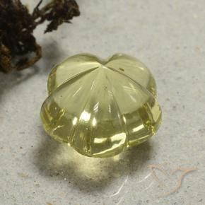 9,17 ctw natürlicher hellgelb Quarz, Blumen-Schliff, Transparent