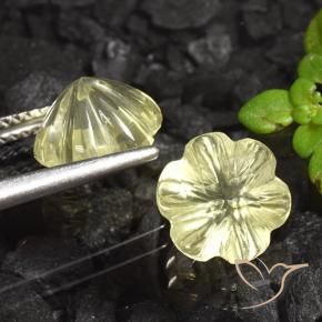 5.15 ct natürliche Zitronengelb Quarz-Edelsteine, Blumen-Schliff, Transparent