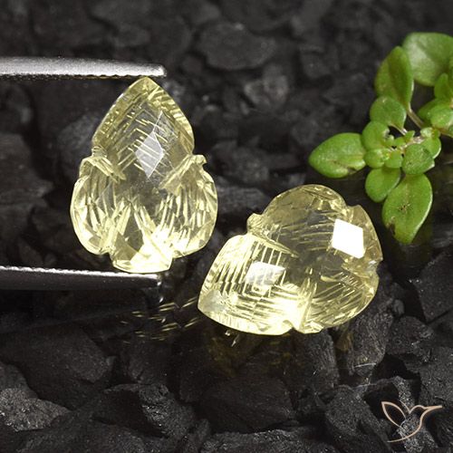 9.49ctw Natürlicher Mittelhelles Gelb Quarz, Blumen-Schliff, Transparent