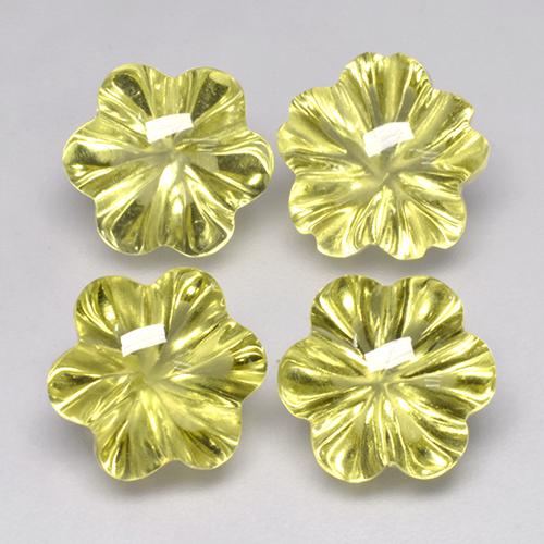 15.85 ct natürliche grünlich-gelb Quarz-Edelsteine, Blumen-Schliff, Transparent