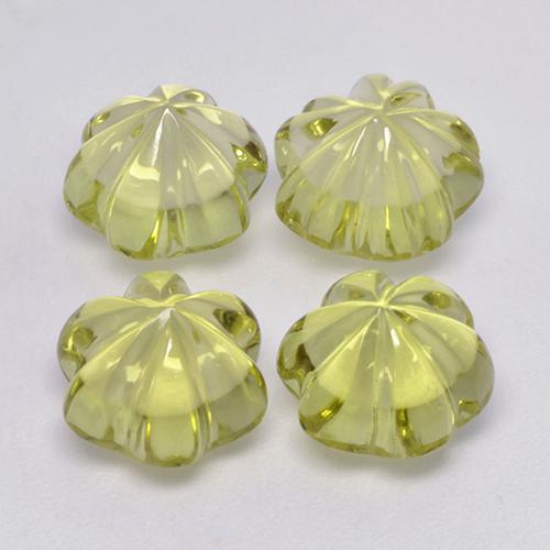 15.85 ct natürliche grünlich-gelb Quarz-Edelsteine, Blumen-Schliff, Transparent